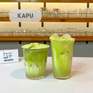 HOF KAPU Bottomless Cafe Glass Gelas Kopi Matcha Kaca Estetik 360 ml & 365 ml Kualitas Premium Tahan Suhu Ekstrem untuk Cafe Restoran Aesthetic Unik