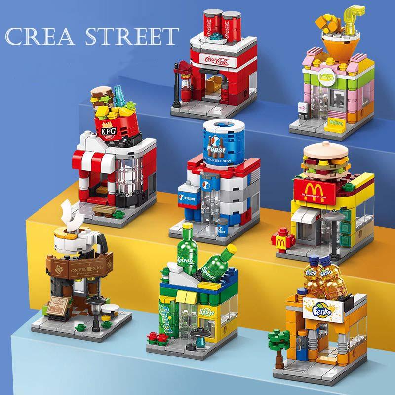 Mainan Balok  Mini Toko sudut McDonald's 3D Puzzle Susun Edukasi Mainan Mainan Anak 5