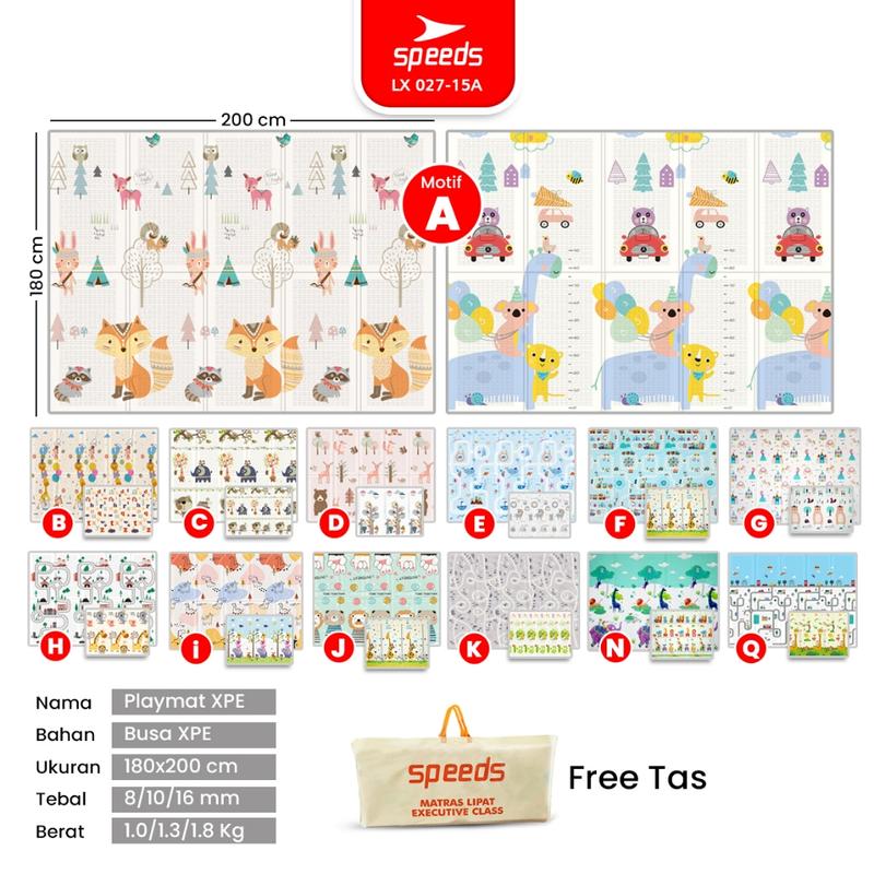 SNI A Playmat Bayi Karpet Lipat Playmat Foldable Bayi Karpet Bayi 180x200cm Matras Bayi Playmate Foam Lipat Playground 2