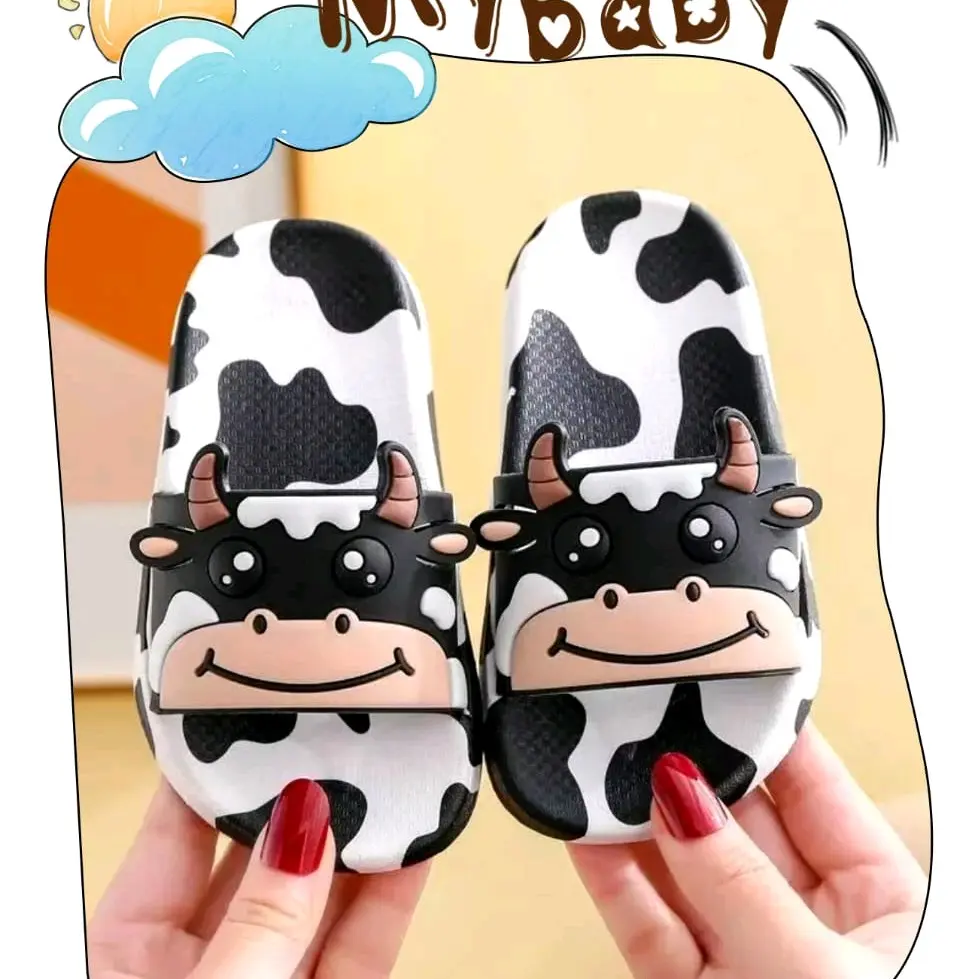 sendal slop anal laki-laki motif sapi moo anti slip Sandal Shoes
