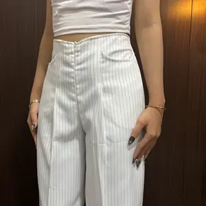 Lafy.id - City Pants - Celana Kulot Wanita Stripe Kuliah Kantor Bahan Semiwoll Premium Tebal Jatuh