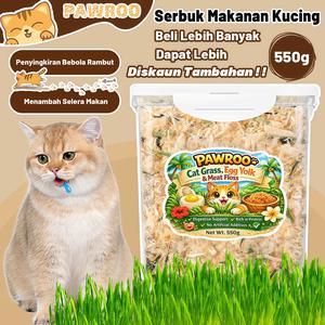 2026 SALES 60g/550g Serbuk Cat Food Topper Makanan Kucing Rasa Rumput Kucing Menghilangkan Hilang Selera Makan Sesuai Untuk Anjing Kucing catnip No Additives
