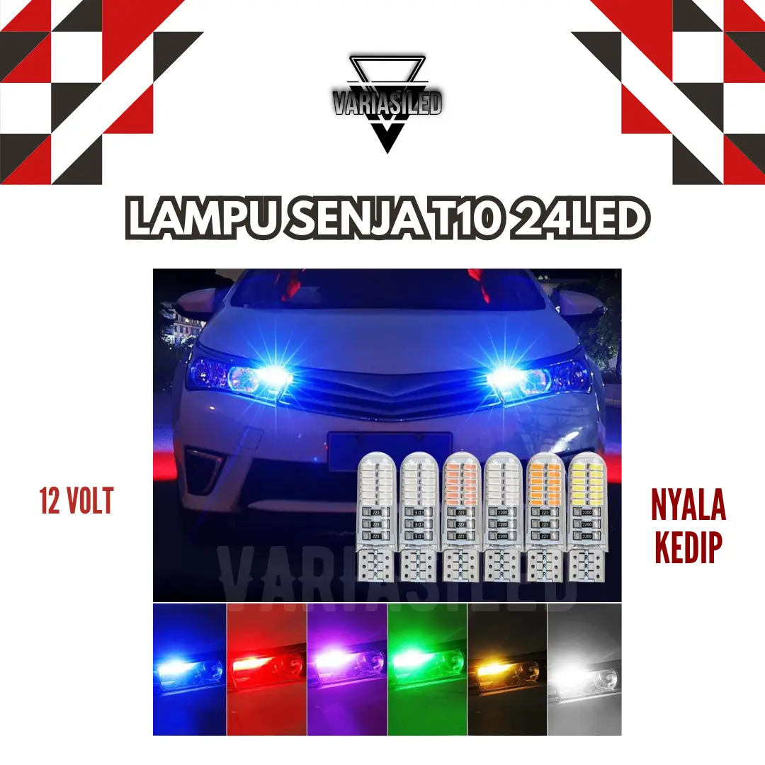 LAMPU SENJA/KOTA LED T10 24 LED SMD KEDIP DC 12 VOLT UNIVERSAL