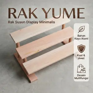 Rak Yume - Rak Susun Serbaguna Kayu Natural untuk Ruang Tamu dan Kamar Tidur