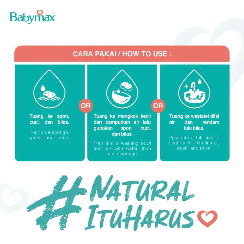 Babymax Basics Bottle, & Utensils, Cleansers 900 mL (isi 1 pcs) - Sabun Botol Bayi - SLS Free - Natural 5