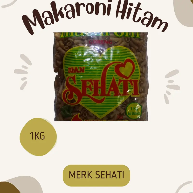 Makaroni hitam mentah 1kg topping seblak digoreng enak 0