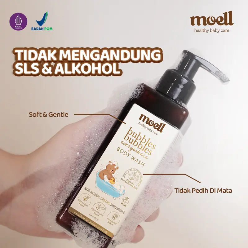 Moell Paket Special Bundling 4 in 1 - Body Wash - Shampoo - Hair Lotion - Balm / Natural Organic 1