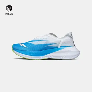 Mills Sepatu Lari Running Shoes Enermax Cushion M3 White/Blue/Lime.Green 9104203 (Berkualitas)
