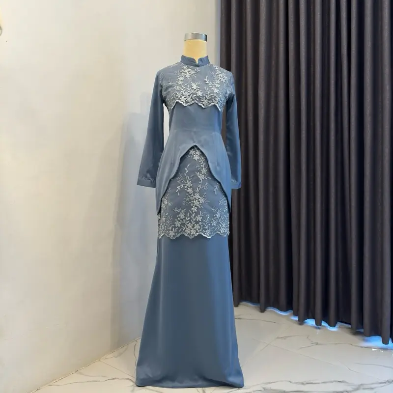 BUTIARD silk dress melayu Mewah Brokat Kondangan Wisuda Wanita Satin Gaun Formal