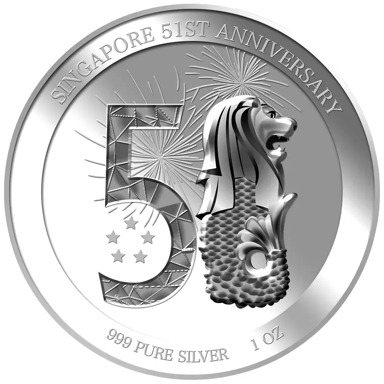 999 Pure Silver | 1 Oz SG 51 Anniversary Silver Medallion