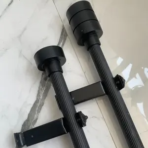 Hersani Rollet Gordyn Minimalis Batang Gorden Full Set Warna Hitam Dof Tirai Pintu Jendela