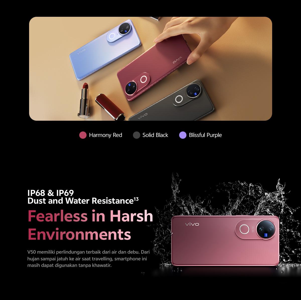 [ONLINE EXCLUSIVE] vivo V50 5G (8/256) Rounded-edge Design, ZEISS Group Potrait, 6000mAh Battery+90W Flashcharge, IP68+IP69, vivo AI