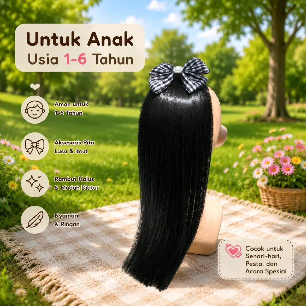 jepit rambut pita/rambut HITAM