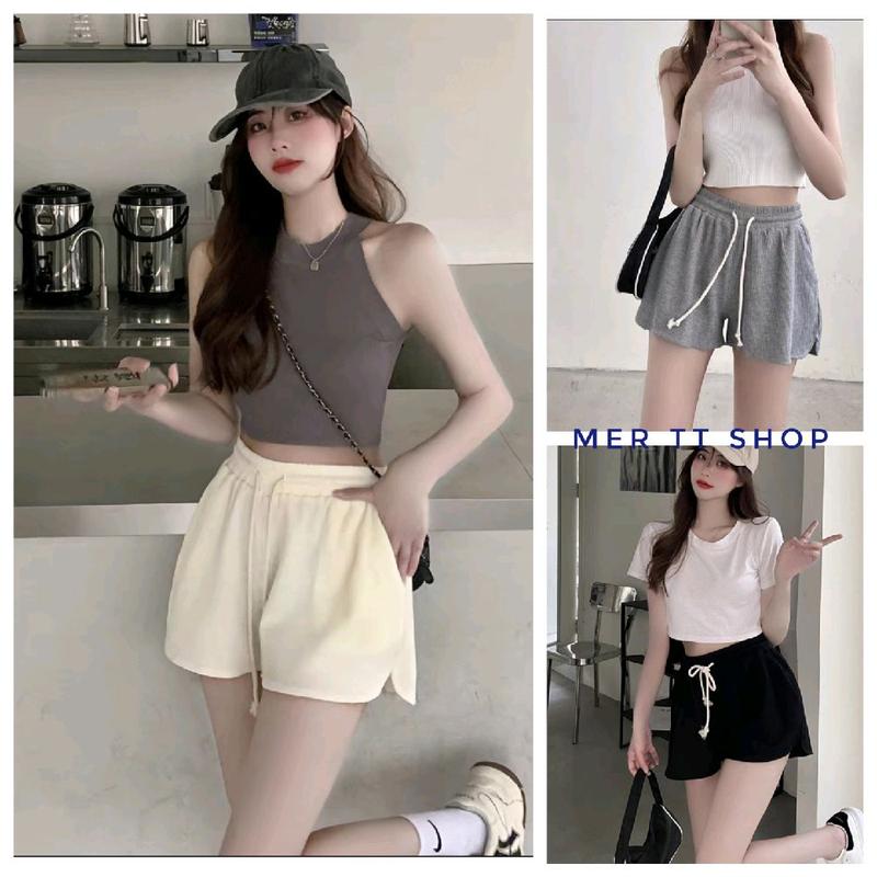 Combo 3 quần đùi lưng thun nữ,quần short thun nữ thể thao lưng cao,vải tổ ong hàn dày co gian T88