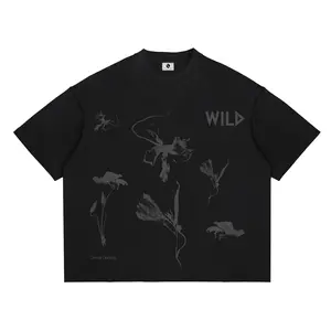 Boxy Cut T-Shirt cotton 20s OverallDecking Wild Black