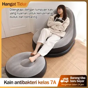 Hangat Tidur Sofa Tiup Dengan Pompa Gratis Kursi Santai Dengan Sandaran Kaki 120cm*95cm*84cm Kuat Tahan Lama Mudah Dibawa Dan Disimpan di kamar
