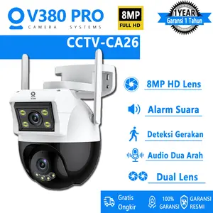 V380 Pro CCTV Outdoor Dual Lens Dual Screen Full HD PTZ View CCTV Waterproof Night Vision Jarak Jauh HP