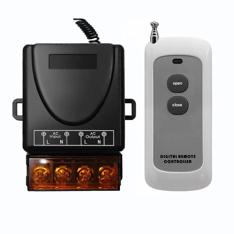 Relay Switch AC 220 DC 12V 1CH Remote Control Saklar on off /Sakelar Kontrol Jarak Jauh Nirkabel RF 433Mhz 30A DC 12V 24V 48V 72V Penerima Relai Arus Tinggi untuk Pompa Lampu Lampu 70 Meter 7