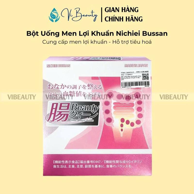 Bột Uống Men Lợi Khuẩn Nichiei Bussan Chou Beauty Queen 30 gói - Tăng Cường Hệ Tiêu Hóa Giảm Táo Bón