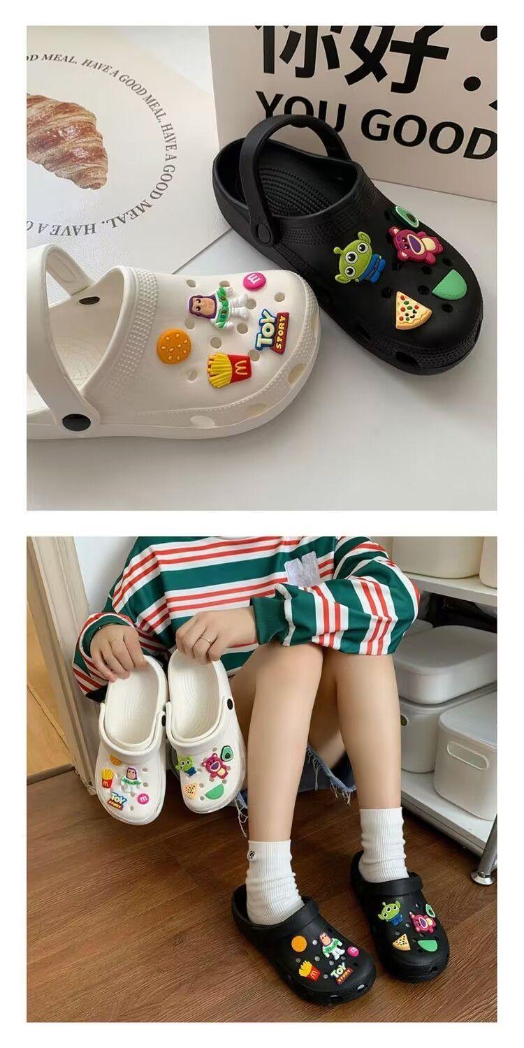 Sandal Wanita Kodok Nyaman Sandal 2025 Baru Baotou Sandal Pantai Anti Selip Tebal Baim Sendal Karet Cewek