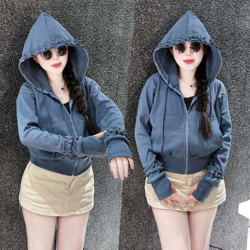 [QH DESIGN] Áo Khoác Bèo Xếp Ly Chất Thun Gân Dày Dặn 6 Túi Đi Nắng Cho Nữ by Quỳnh Hí Store