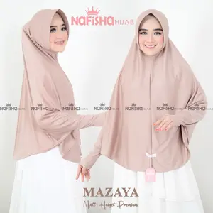 ￼Jilbab Lengan Polos Mazaya Hijab bergo Lengan / Jilbab Khimar /Jilbab Lengan Panjang Muslim Syari