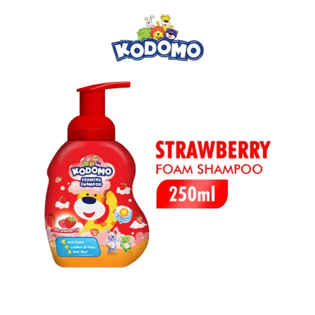Kodomo Foam Shampoo Strawberry Orange Botol 250 ml - Produk Perawatan Rambut - Conditioner, Haircare Wangi Kusam