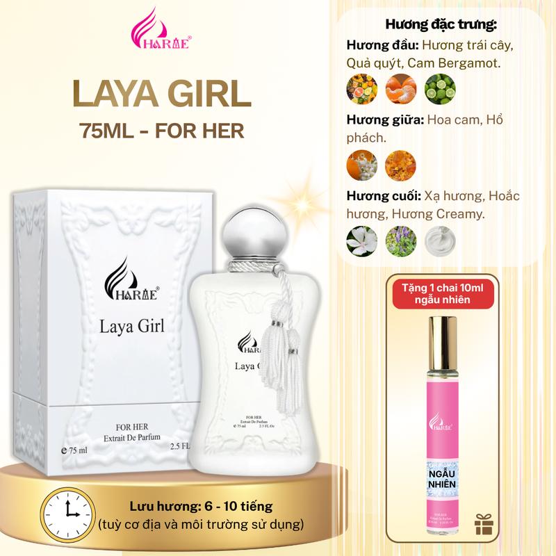 Nước hoa Charme LAYA GIRL 75ml [Tặng 1 chai 10ml ngẫu nhiên] dành cho Nữ