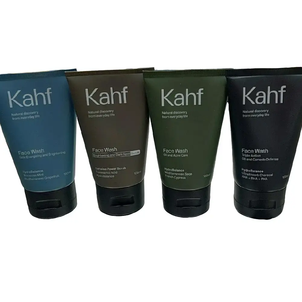 Kahf Sabun Cuci Muka Pria 100ml - Perawatan Wajah, Scrub Hitam Berjerawat - Facial