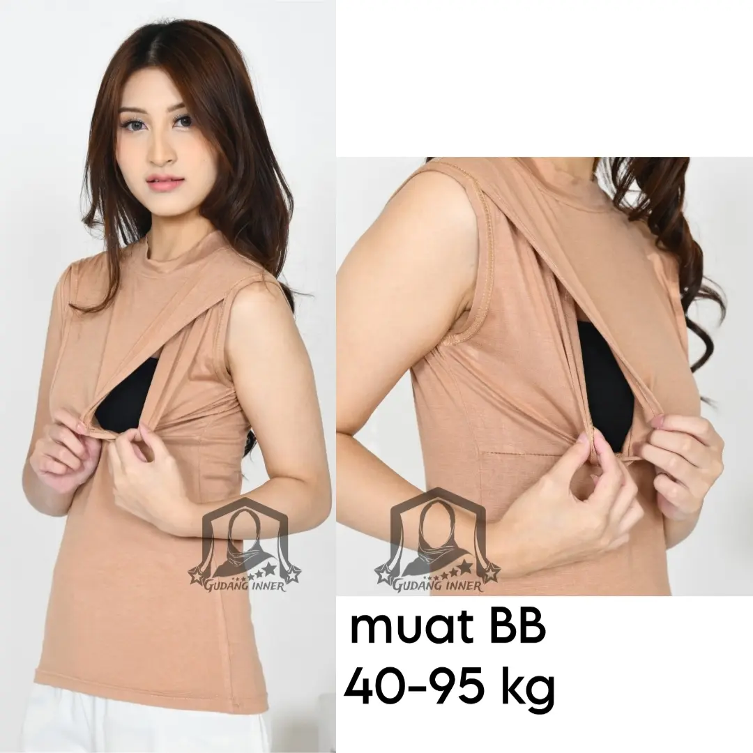 Manset Menyusui Bunsui Lekbong Tanpa Lengan Polos Rayon