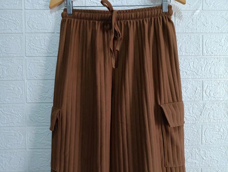 Product Introduction of BIG PROMO Kulot Cargo Jumbo Knit Hornet Panjang  Celana Wanita Pant Linen Bawahan Tebal 15