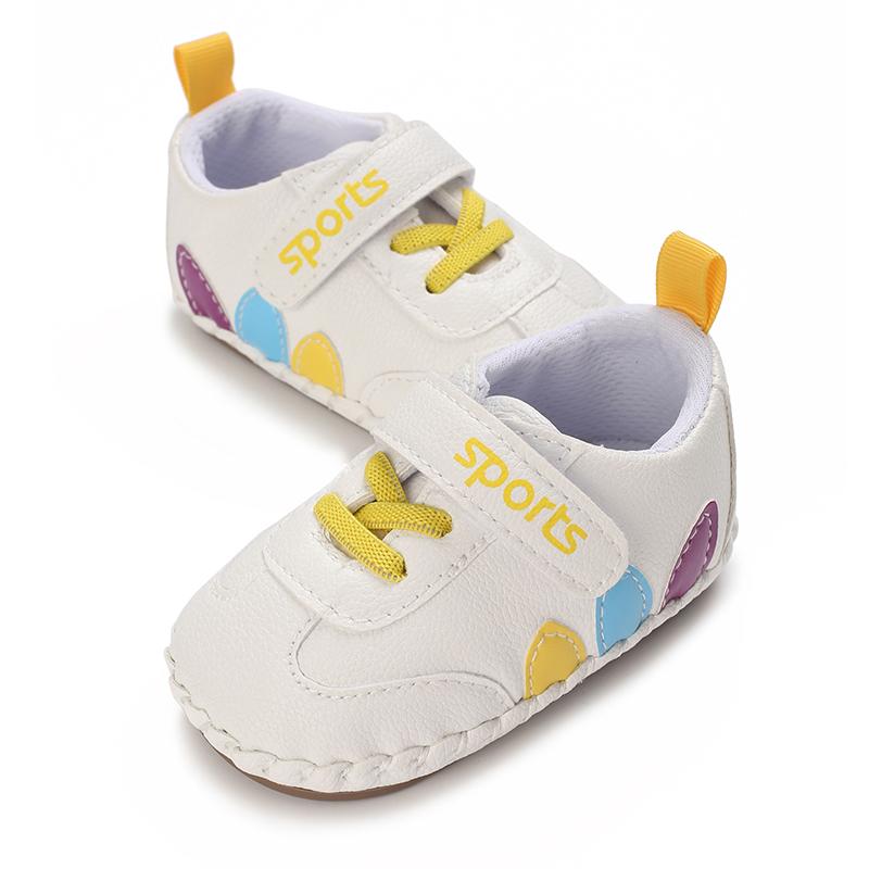 Product Introduction of Baby Shoes Newborn PU Leather Pure White Infant Casual Shoes Classic Boy Girl Patchwork First Walkers Soft Sole Walking 25