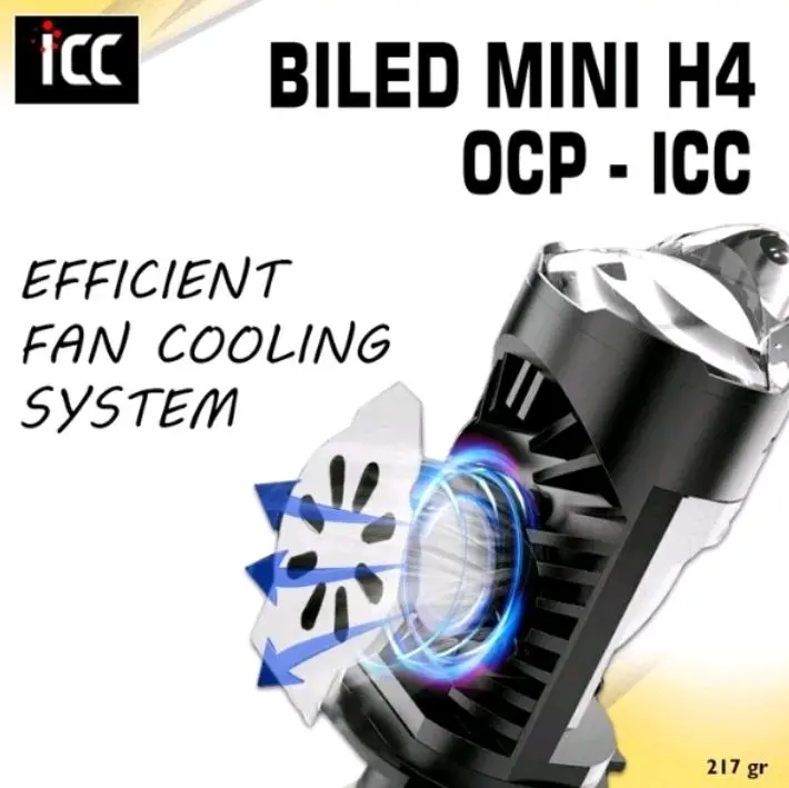 Biled Mini Laser H4 OCP 35 Watt. Biled mini Laser H4 ICC Lampu 4