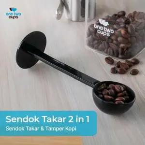 2in1 Sendok Takar Measuring Spoon and Coffee Tamper - G1120 - Black