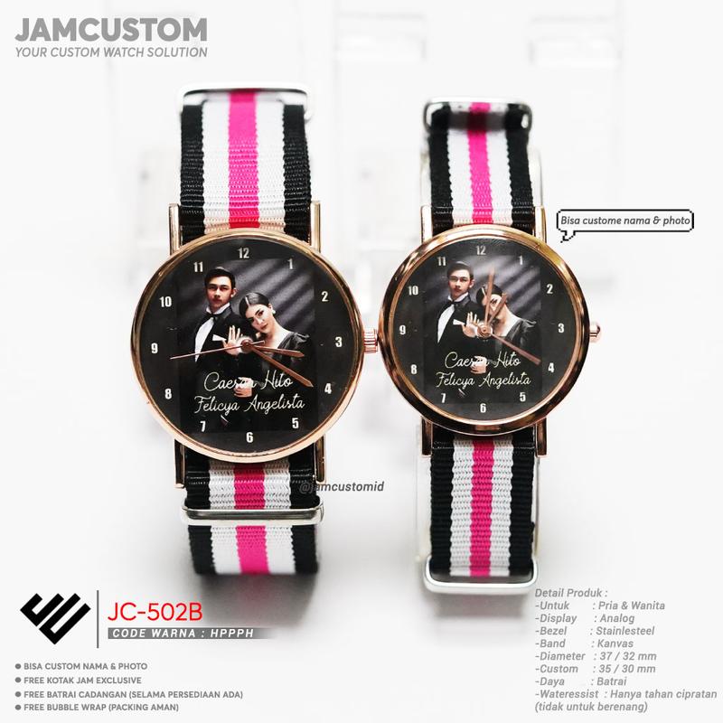 JC-502B \ Jam custom \ Bisa custom sesuai keinginan \ Hadiah \ Couple \ Pernikaha \ DW Kanvas 3