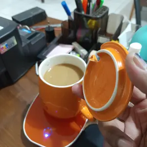 Mug Cangkir Elektrik Set Keramik Pemanas 55 Derajat Penghangat Kopi hadiah kado pernikahan kado ulang tahun cewek hampers