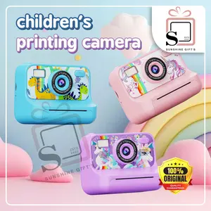 Kamera Anak-Anak Langsung Print - Foto Putih, Digital Mini dengan Layar 2.4 inch - Camera Gambar Game Hadiah Baby