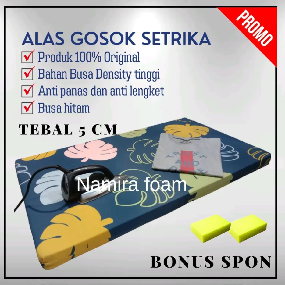 PROMO!! Alas Gosok Setrika Tebal 5 cm Busa Hitam Super JUMBO Portabel Sarung untuk menyetrika plminggo hitam
