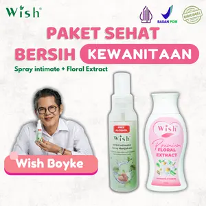 Paket Sehat Bersih Kewanitaan Wish drBoyke Original - Spray intimate & Sabun Floral Extract 75mL - Feminine Hygiene Atasi bau & gatal