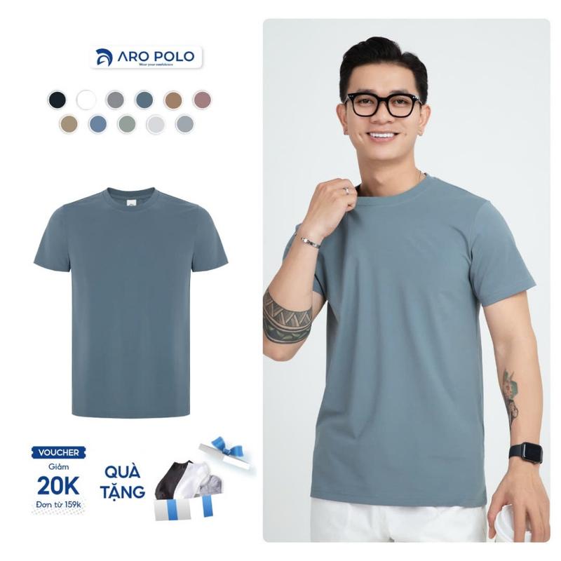 [A21] Áo Thun Nam Trơn Cổ Tròn Vải Cotton Aronio Basic Tee Form Regular Tay Ngắn Mềm Mát Unisex