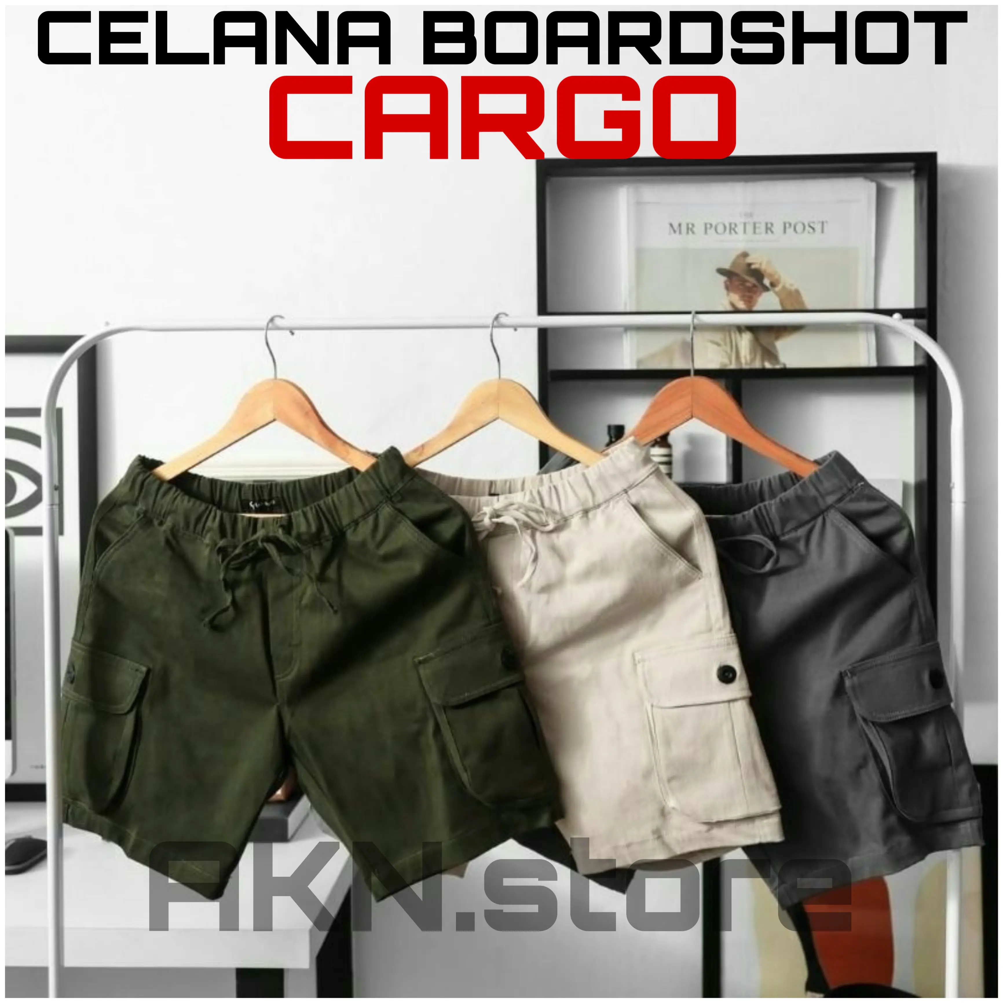Celana Pendek / Boardshort Cargo / Celana Pendek Pria Kasual Harian Santai Kualitas Distro Surfing Katun Dewasa Casual Cowok