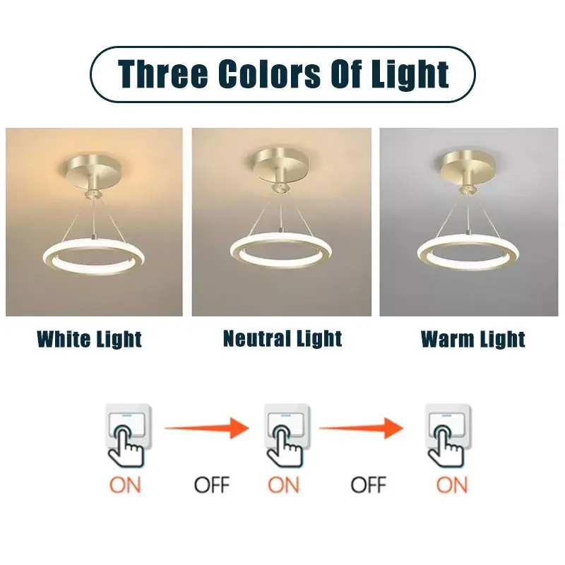 Lampu Gantung Mini LED 3 Warna Adjustable - Modern Minimalis untuk Ruang Tamu Kamar Balkon Lorong 7