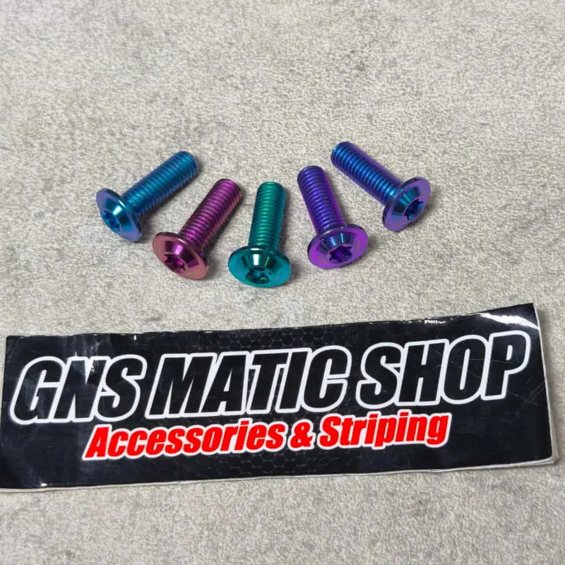 BAUT DISK TITANIUM (1BIJI)  BAUT PIRINGAN CAKRAM TITANIUM BAUT DISC TITANIUM BAUT DISK TITANIUM YAMAHA & HONDA FULL DRAT GR5