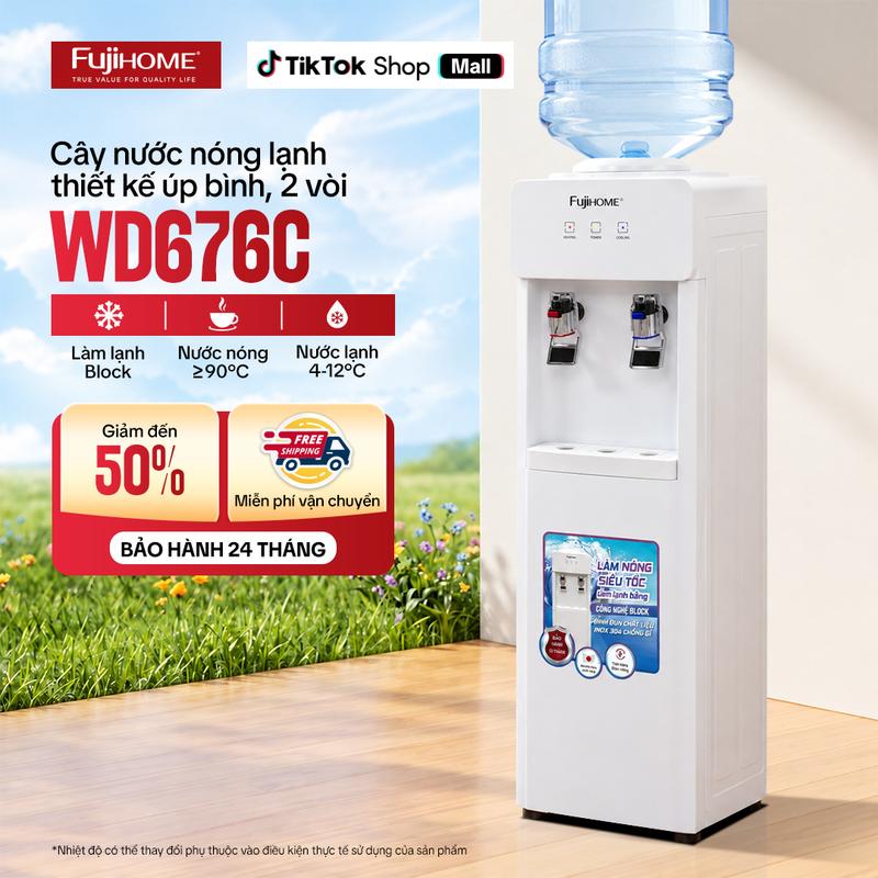 Cây Nước Nóng Lạnh Fujihome WD676C Công Nghệ Block, Làm Nóng 85-95°C
