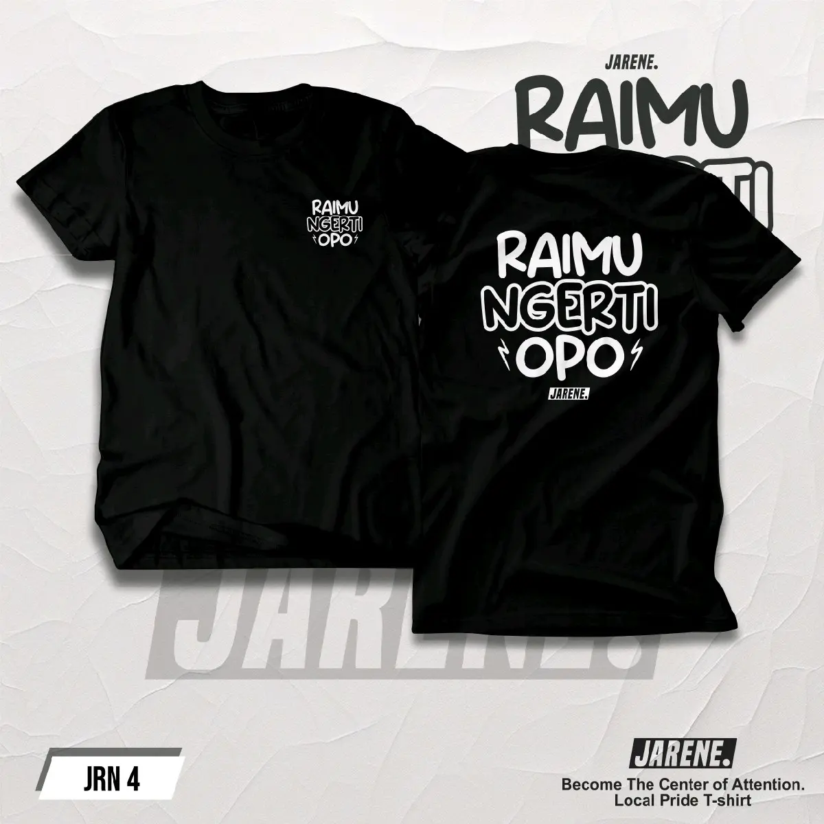KAOS JARENE - RAIMU NGERTI OPO BAHAN KATUN COMMBED 24S SABLON DTF PREMIUM