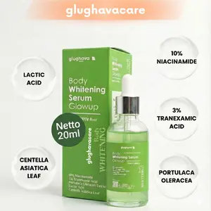 GLUGHAVA Body Care Serum Bibit Biang Whitening Body Serum Glowup 10%Niacinamide 3%Tranexamic Acid- Serum Ijo Pemutih Badan (20ml)