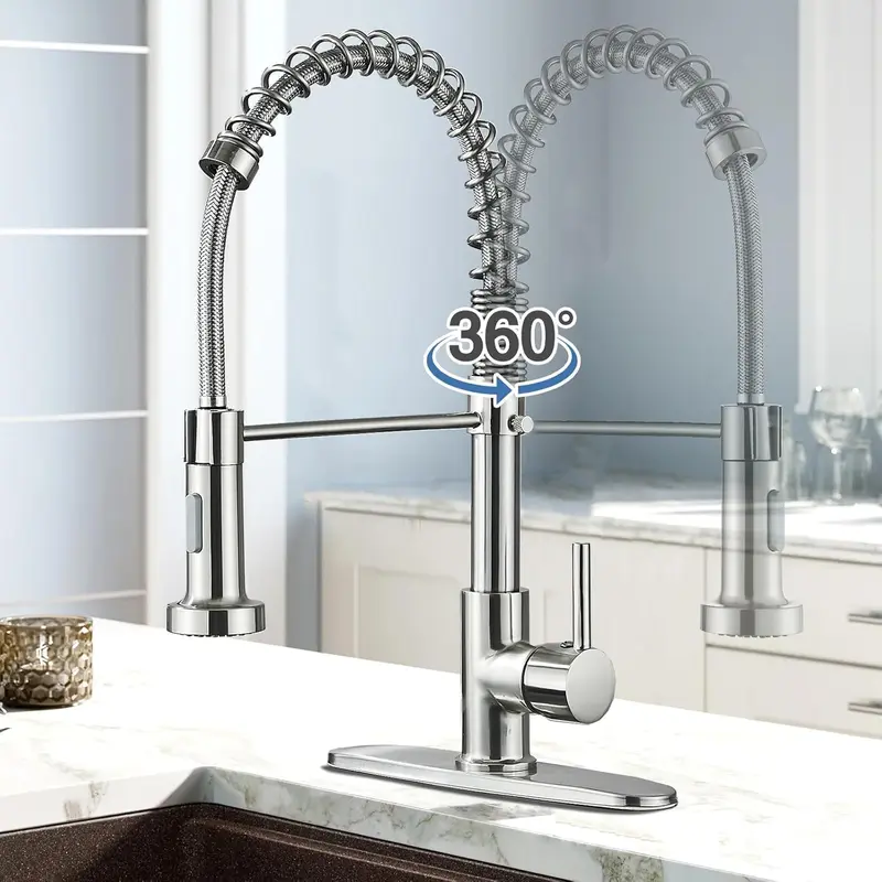 Llave Mezcladora Para Fregadero Cocina Negro Mate Monomando Retráctil Grifo Industrial Tarja Cuello Ganso Rociador Extraíble Moderna Elegante Alta Presión Cocina Integral Restaurante - Foto 9
