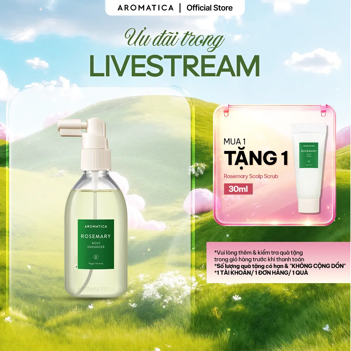 Xịt Dưỡng Chân Tóc Hương Thảo Aromatica Rosemary Root Enhancer 100Ml