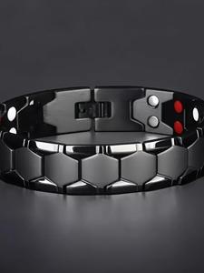Pulsera magnética de acero inoxidable para hombre, diseño 4 en 1, resistente al agua y duradera, pulsera moderna y elegante, el mejor regalo para familiares y amigos