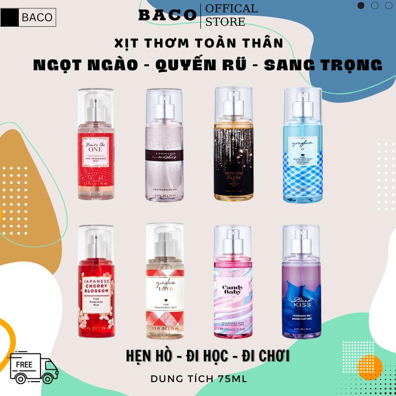  Xịt thơm toàn thân body mist 75ml Hương thơm nhẹ dịu 
